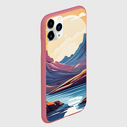 Чехол iPhone 11 Pro матовый Космическое озеро, цвет: 3D-малиновый — фото 2