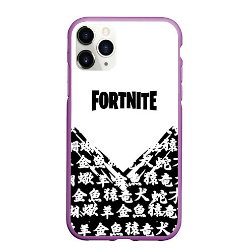 Чехол iPhone 11 Pro матовый Fortnite japan game / 3D-Фиолетовый – фото 1