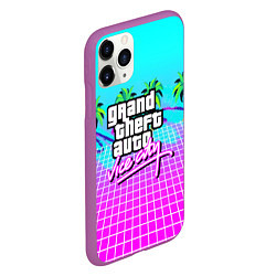Чехол iPhone 11 Pro матовый Vice city tropic collection, цвет: 3D-фиолетовый — фото 2