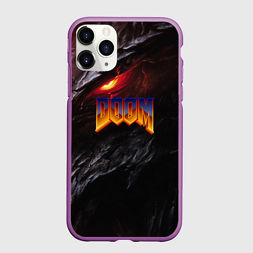 Чехол iPhone 11 Pro матовый Doom to hell / 3D-Фиолетовый – фото 1