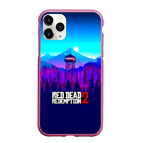 Чехол iPhone 11 Pro матовый Red Dead Redemption rockstar / 3D-Малиновый – фото 1