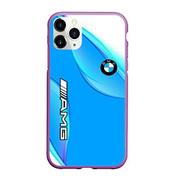 Чехол iPhone 11 Pro матовый BMW abstrac line steel, цвет: 3D-фиолетовый