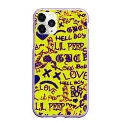 Чехол iPhone 11 Pro матовый Lil peep rap pattern, цвет: 3D-светло-сиреневый