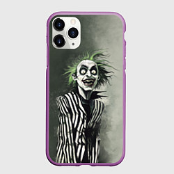 Чехол iPhone 11 Pro матовый Сумасшедший Битлджус, цвет: 3D-фиолетовый