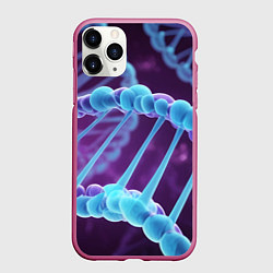 Чехол iPhone 11 Pro матовый Неон ДНК, цвет: 3D-малиновый