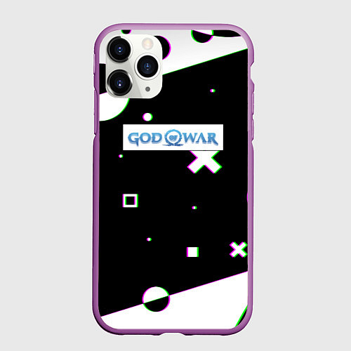 Чехол iPhone 11 Pro матовый God of war game patten / 3D-Фиолетовый – фото 1