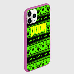 Чехол iPhone 11 Pro матовый Doom кислотный новый год, цвет: 3D-фиолетовый — фото 2