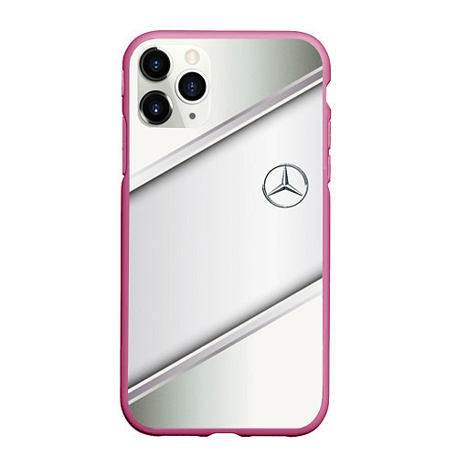 Чехол iPhone 11 Pro матовый Mercedes benz metalic collection / 3D-Малиновый – фото 1