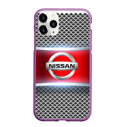 Чехол iPhone 11 Pro матовый Nissan авто текстура, цвет: 3D-фиолетовый