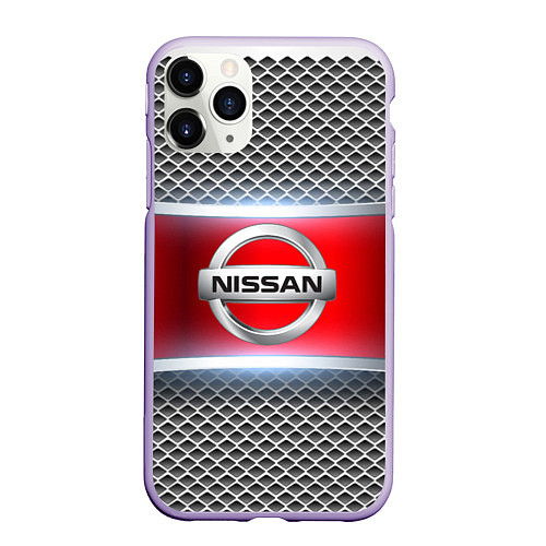 Чехол iPhone 11 Pro матовый Nissan авто текстура / 3D-Светло-сиреневый – фото 1