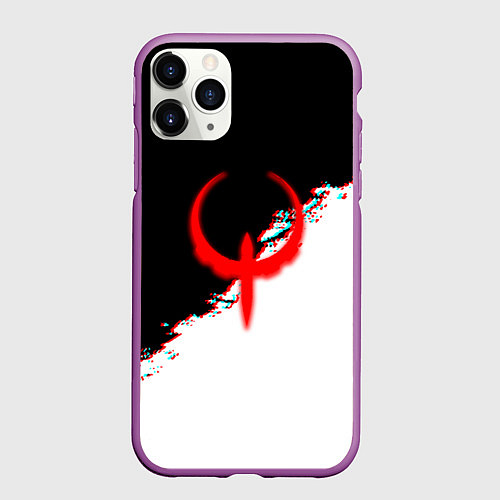 Чехол iPhone 11 Pro матовый Квейк глитч краски / 3D-Фиолетовый – фото 1