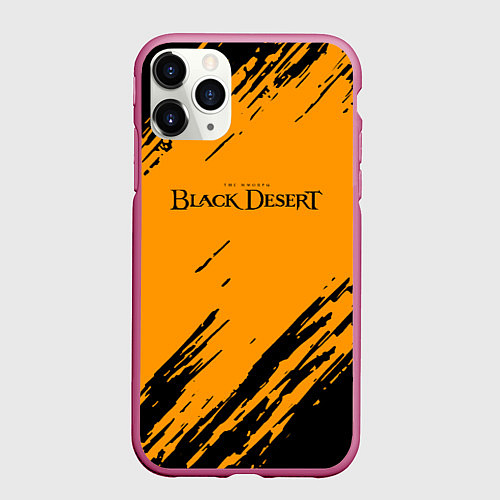 Чехол iPhone 11 Pro матовый Black desert краски абстракция / 3D-Малиновый – фото 1