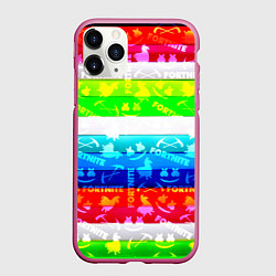 Чехол iPhone 11 Pro матовый Fortnite color line