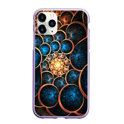 Чехол iPhone 11 Pro матовый Оптическая абстракция круги, цвет: 3D-светло-сиреневый