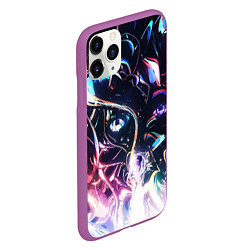 Чехол iPhone 11 Pro матовый Фрактальный узор текстура, цвет: 3D-фиолетовый — фото 2