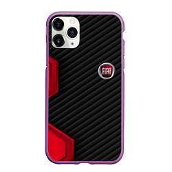 Чехол iPhone 11 Pro матовый FIAT текстура метал, цвет: 3D-фиолетовый