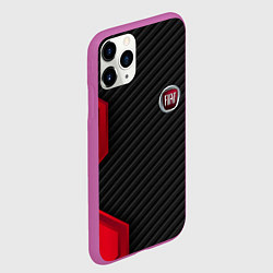 Чехол iPhone 11 Pro матовый FIAT текстура метал, цвет: 3D-фиолетовый — фото 2