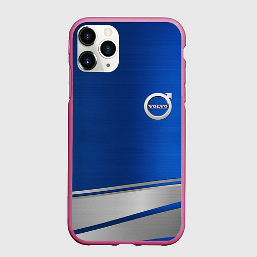 Чехол iPhone 11 Pro матовый Volvo automobile metal / 3D-Малиновый – фото 1