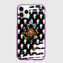 Чехол iPhone 11 Pro матовый Имперская Россия будущего глитч, цвет: 3D-фиолетовый
