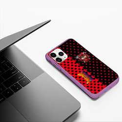 Чехол iPhone 11 Pro матовый Doom pattern steell, цвет: 3D-фиолетовый — фото 2