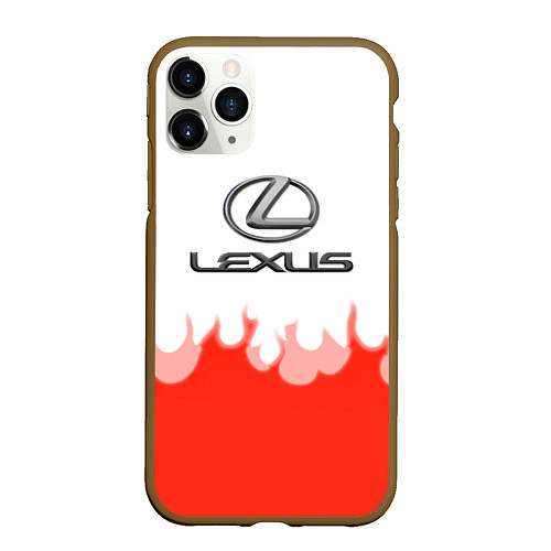 Чехол iPhone 11 Pro матовый Lexus fire / 3D-Коричневый – фото 1