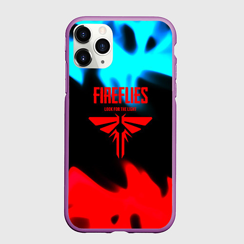 Чехол iPhone 11 Pro матовый The Last of Us в огне / 3D-Фиолетовый – фото 1
