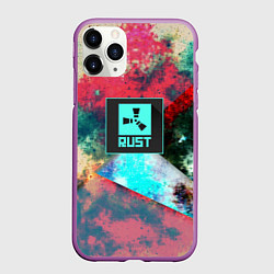 Чехол iPhone 11 Pro матовый RUST geometry color, цвет: 3D-фиолетовый