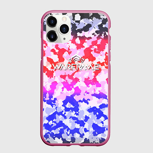 Чехол iPhone 11 Pro матовый Warframe камуфляж / 3D-Малиновый – фото 1