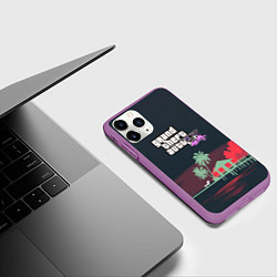 Чехол iPhone 11 Pro матовый GTA tropix game, цвет: 3D-фиолетовый — фото 2