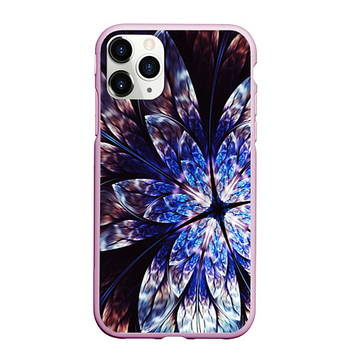 Чехол iPhone 11 Pro матовый Фрактальный узора стекло / 3D-Розовый – фото 1