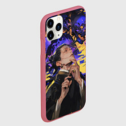 Чехол iPhone 11 Pro матовый Гето Сугуру пламя, цвет: 3D-малиновый — фото 2