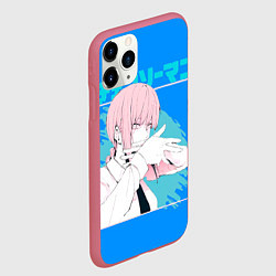 Чехол iPhone 11 Pro матовый Макима персонаж Человек-бензопила, цвет: 3D-малиновый — фото 2