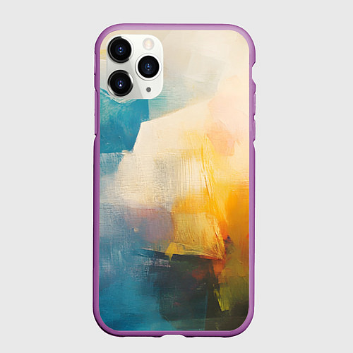 Чехол iPhone 11 Pro матовый Живопись мазками / 3D-Фиолетовый – фото 1