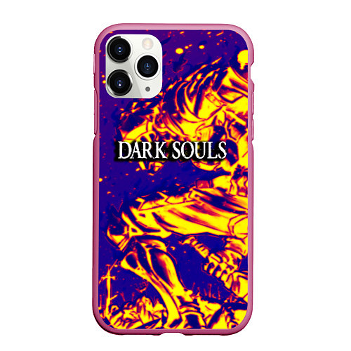 Чехол iPhone 11 Pro матовый Darksouls рыцарь / 3D-Малиновый – фото 1