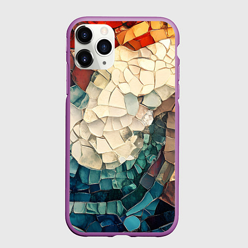 Чехол iPhone 11 Pro матовый Мозаика в виде плитки / 3D-Фиолетовый – фото 1