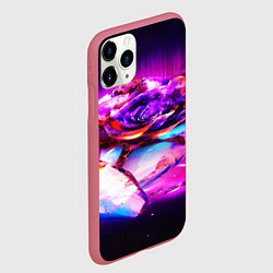 Чехол iPhone 11 Pro матовый Неоновые абстракция краски, цвет: 3D-малиновый — фото 2