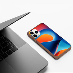 Чехол iPhone 11 Pro матовый Абстрактный геометрический градиент, цвет: 3D-коричневый — фото 2