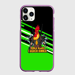 Чехол iPhone 11 Pro матовый PUBG line geometry, цвет: 3D-фиолетовый