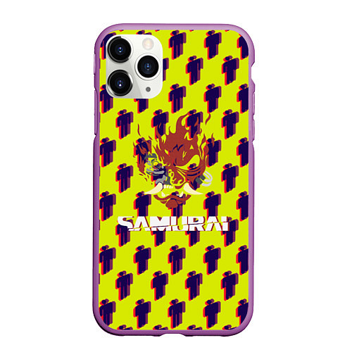 Чехол iPhone 11 Pro матовый Samurai человечки / 3D-Фиолетовый – фото 1