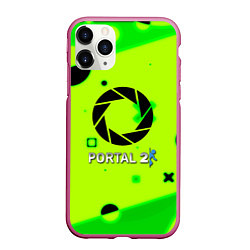 Чехол iPhone 11 Pro матовый Portal 2 geometry steel, цвет: 3D-малиновый