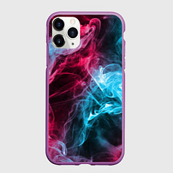Чехол iPhone 11 Pro матовый Неоновые разводы дыма, цвет: 3D-фиолетовый