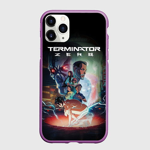 Чехол iPhone 11 Pro матовый Терминатор зеро персонажи / 3D-Фиолетовый – фото 1