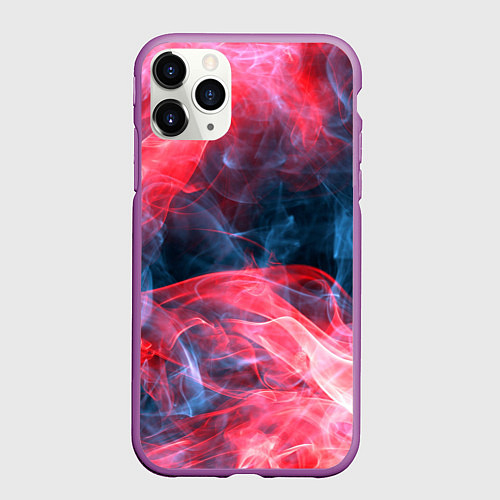 Чехол iPhone 11 Pro матовый Дымная текстура / 3D-Фиолетовый – фото 1