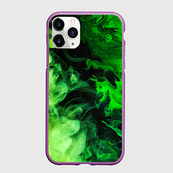 Чехол iPhone 11 Pro матовый Ядовитый зеленый дым, цвет: 3D-фиолетовый