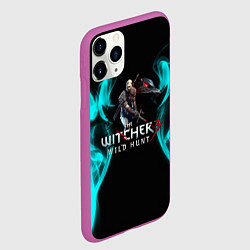 Чехол iPhone 11 Pro матовый Ведьмак неновый дым, цвет: 3D-фиолетовый — фото 2