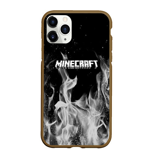 Чехол iPhone 11 Pro матовый Fortnite серый огонь / 3D-Коричневый – фото 1