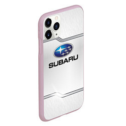 Чехол iPhone 11 Pro матовый Subaru auto steel metal, цвет: 3D-розовый — фото 2