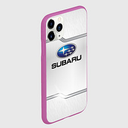 Чехол iPhone 11 Pro матовый Subaru auto steel metal, цвет: 3D-фиолетовый — фото 2