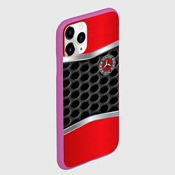 Чехол iPhone 11 Pro матовый Mercedes benz carbon steel, цвет: 3D-фиолетовый — фото 2