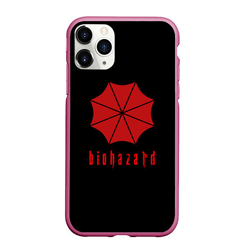 Чехол iPhone 11 Pro матовый Biohazard resident game / 3D-Малиновый – фото 1